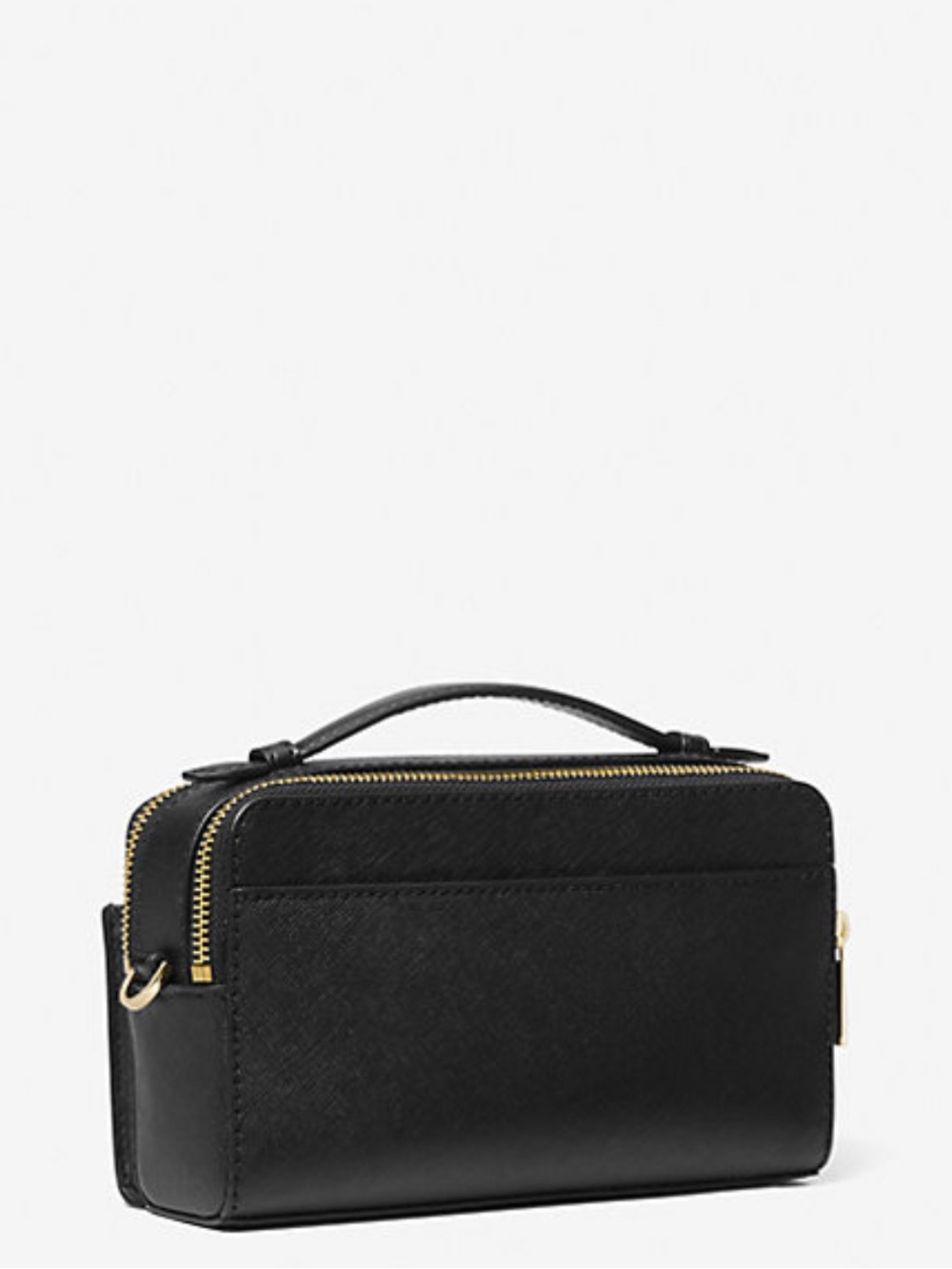 Michael Kors Black Leather Top-Handle Men’s Satchel with Gold Hardware - Picture 2 of 3